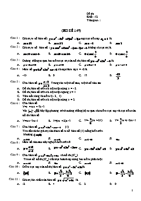 Đề thi môn Toán - Mã đề 149